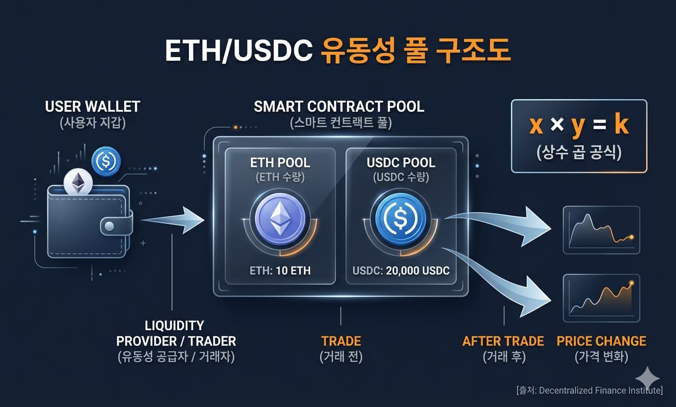 ETH/USDC 유동성 풀 구조도