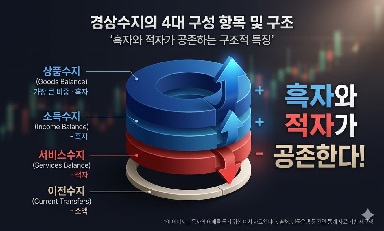 경상수지의 4대 구성 항목 및 구조