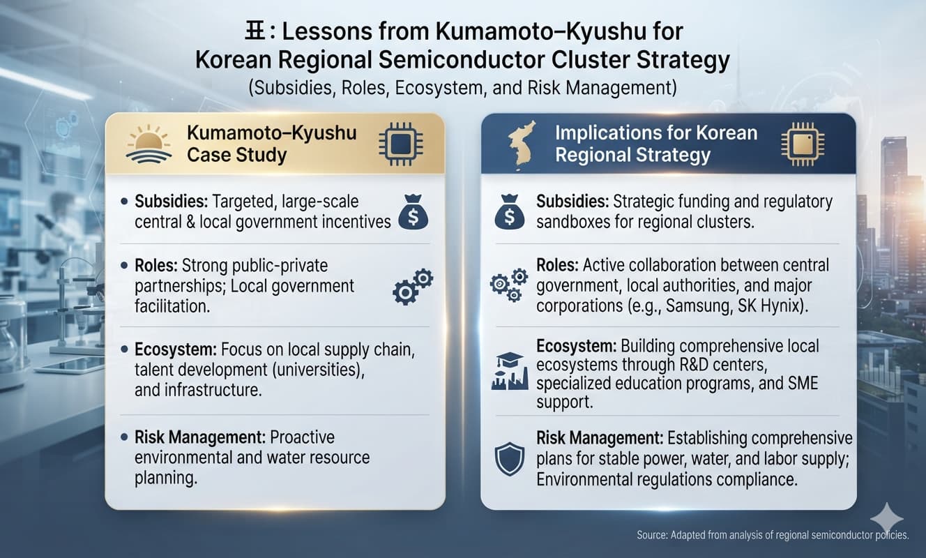 Lessons from Kumamoto–Kyushu for Korean Regional Semiconductor Cluster Strategy – Subsidies, Roles, Ecosystem, and Risk Management