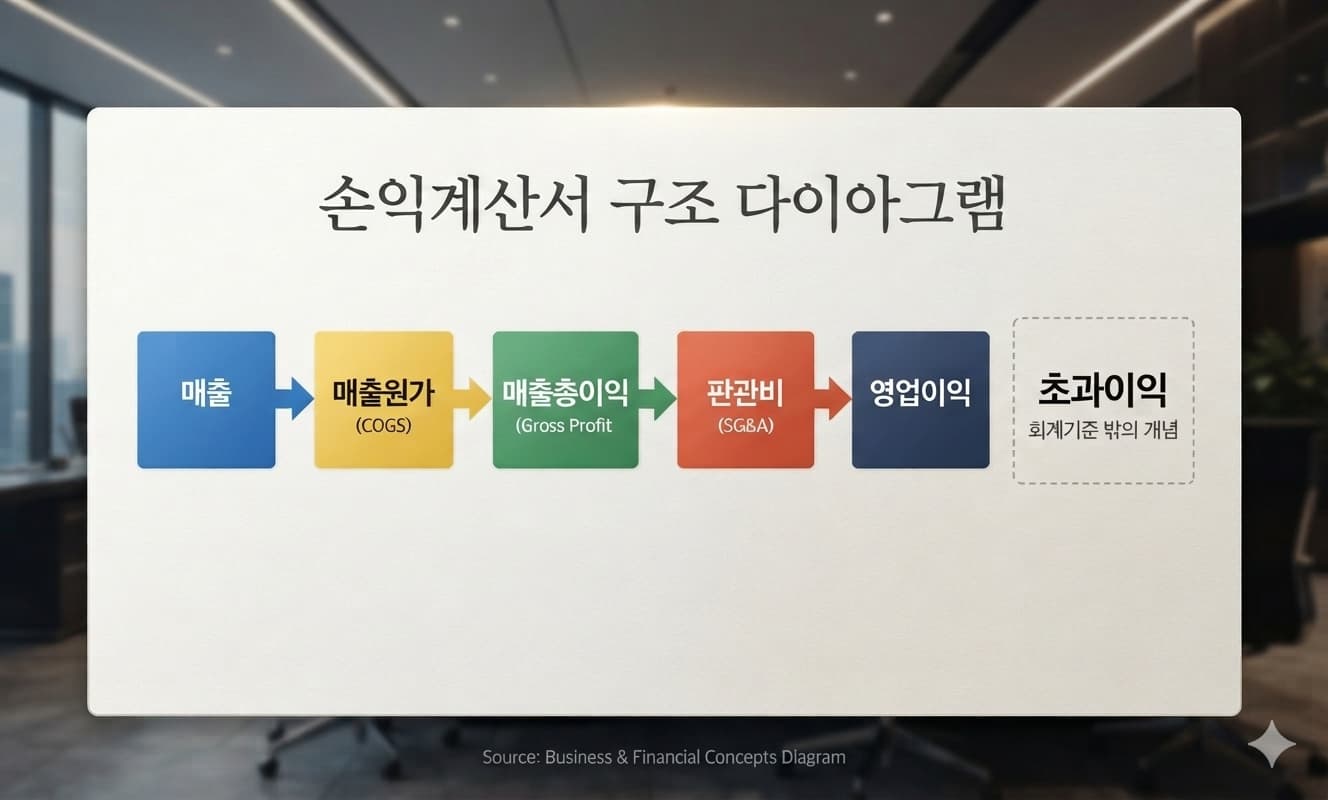 손익계산서 구조를 간단히 나타낸 다이어그램