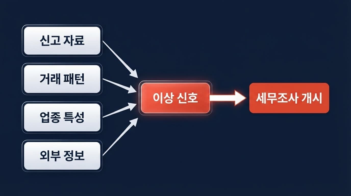세무조사가 시작되는 흐름을 보여주는 도식