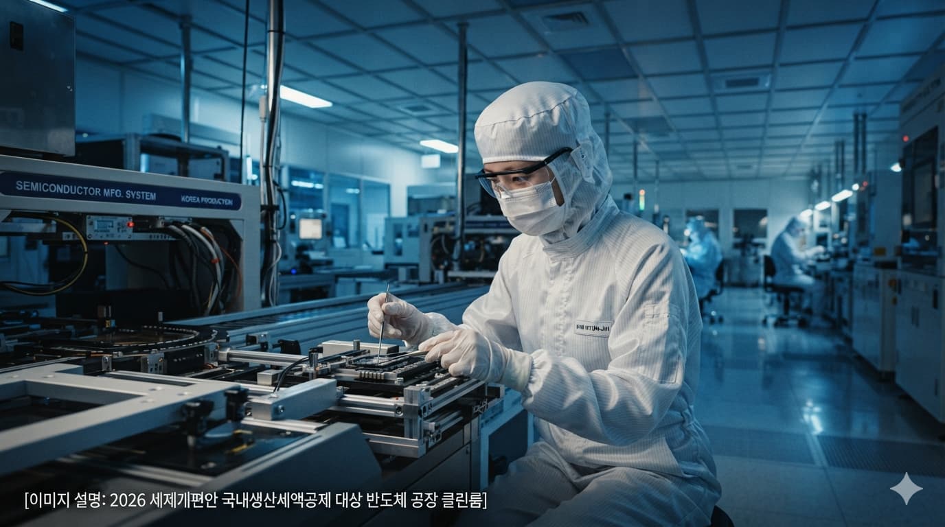 2026 세제개편안 국내생산세액공제 대상인 반도체 공장 클린룸 내부 모습