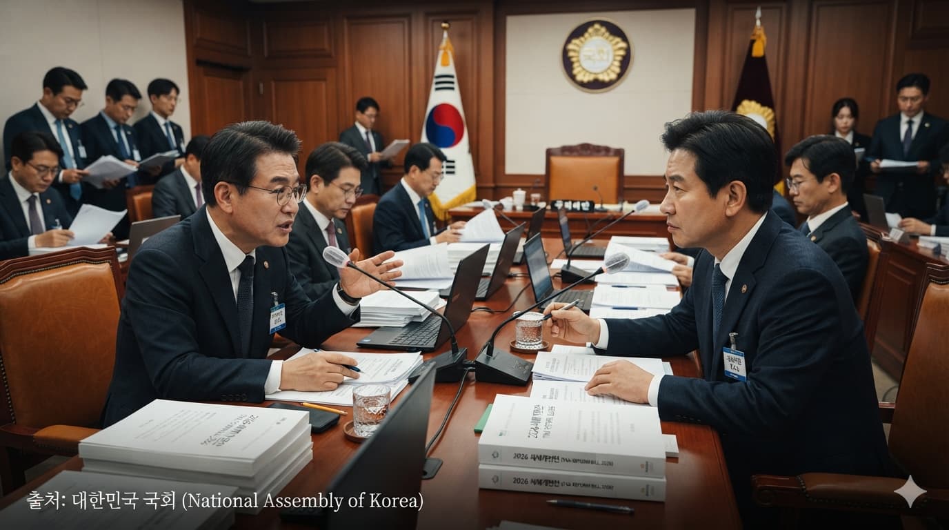 2026 세제개편안을 심의하는 국회 조세소위 회의 장면