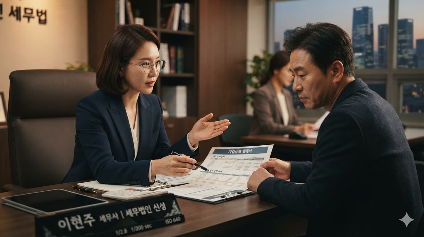 가업상속공제 승계 전략을 상담하는 세무 전문가
