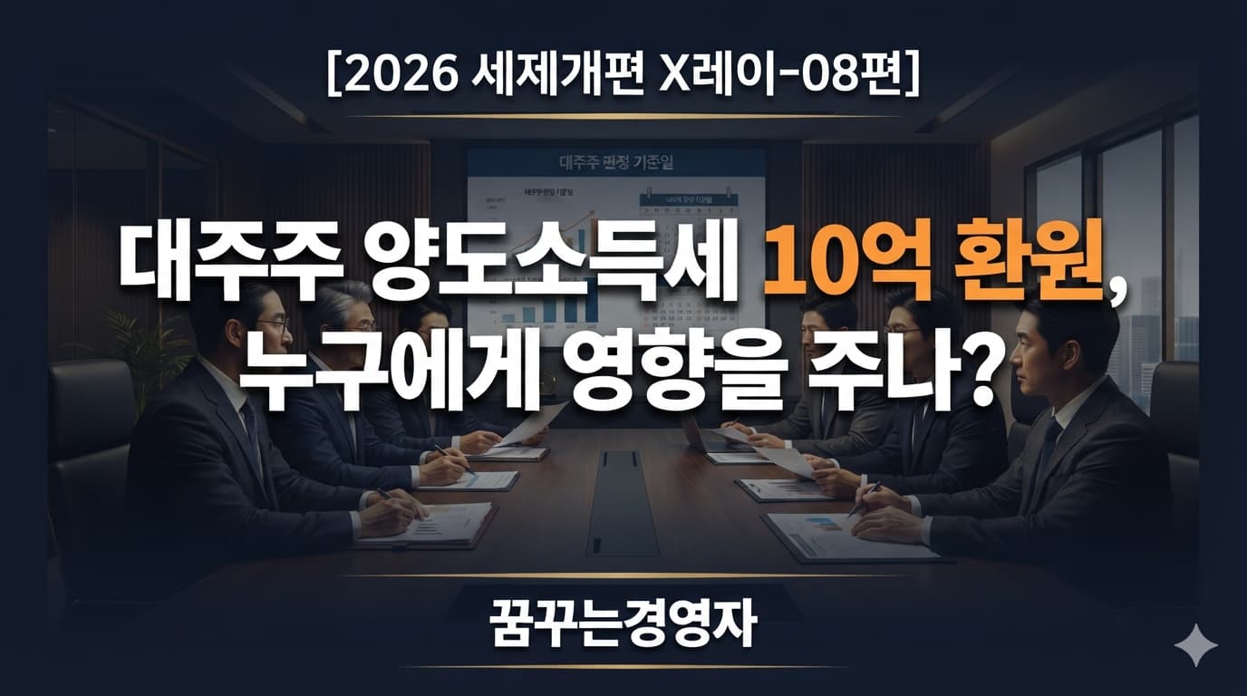 대주주 양도소득세 10억 환원과 공정과세, 실제로 누구에게 공정한가 | 2026 세제개편 X레이-08편