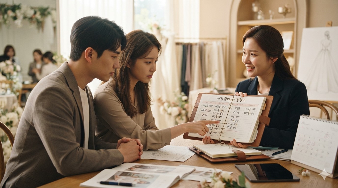 혼인세액공제 변경 시기를 고려해 결혼 일정을 상담하는 커플