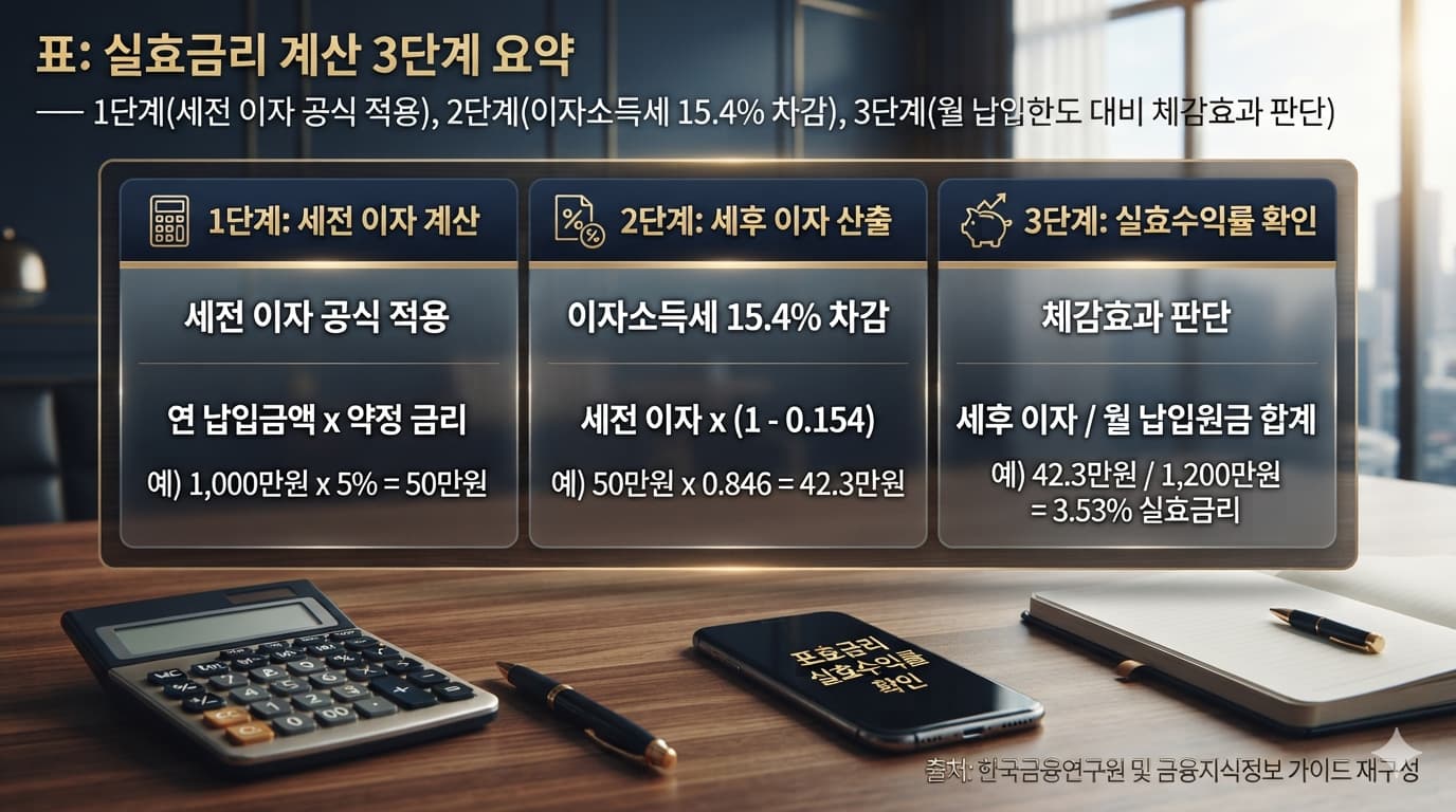 표: 실효금리 계산 3단계 요약
