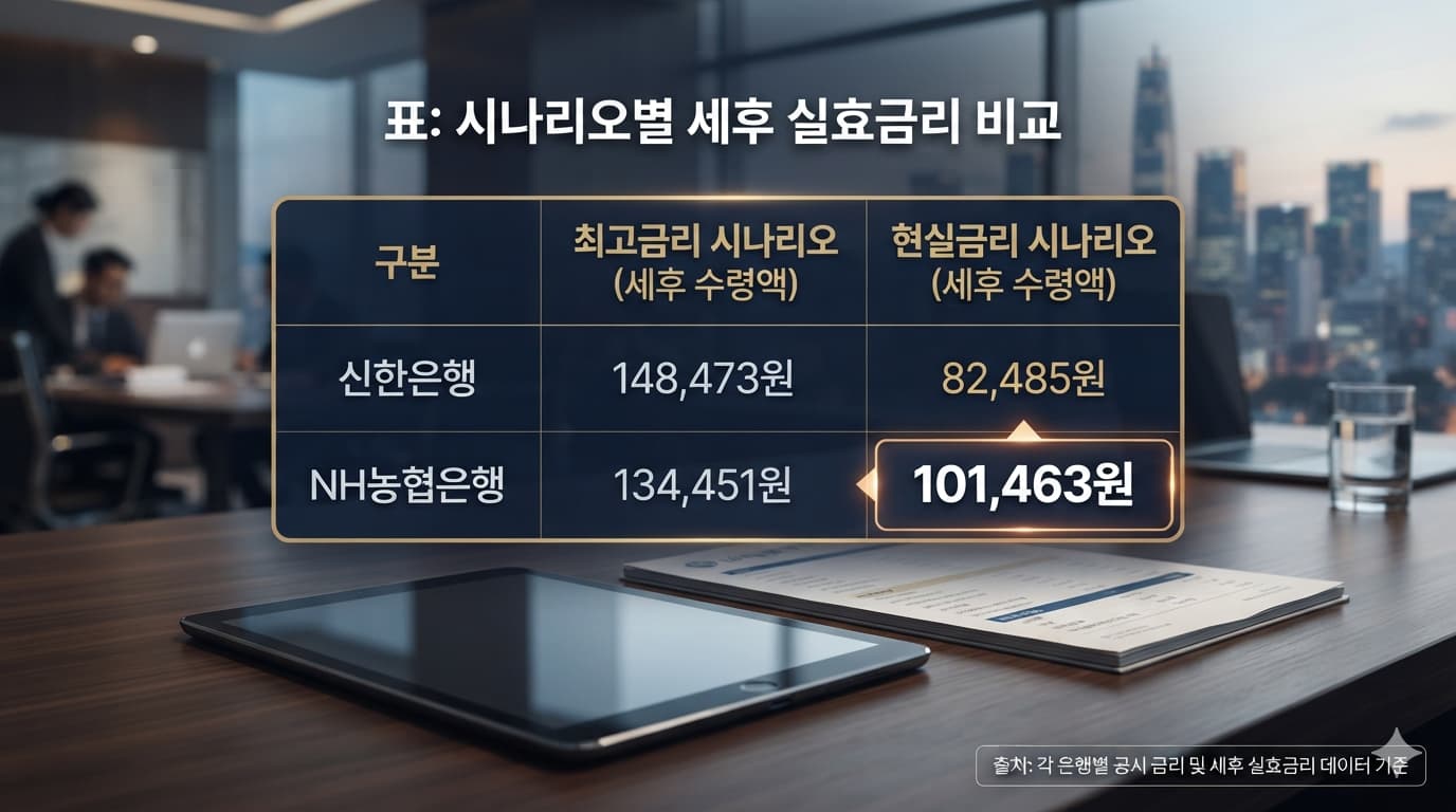 표: 시나리오별 세후 실효금리 비교