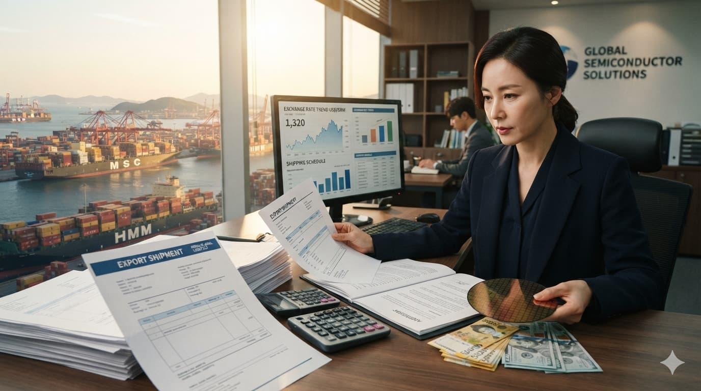 원화 강세 전망에 따른 수출기업의 달러 매출과 현금흐름 점검 장면
