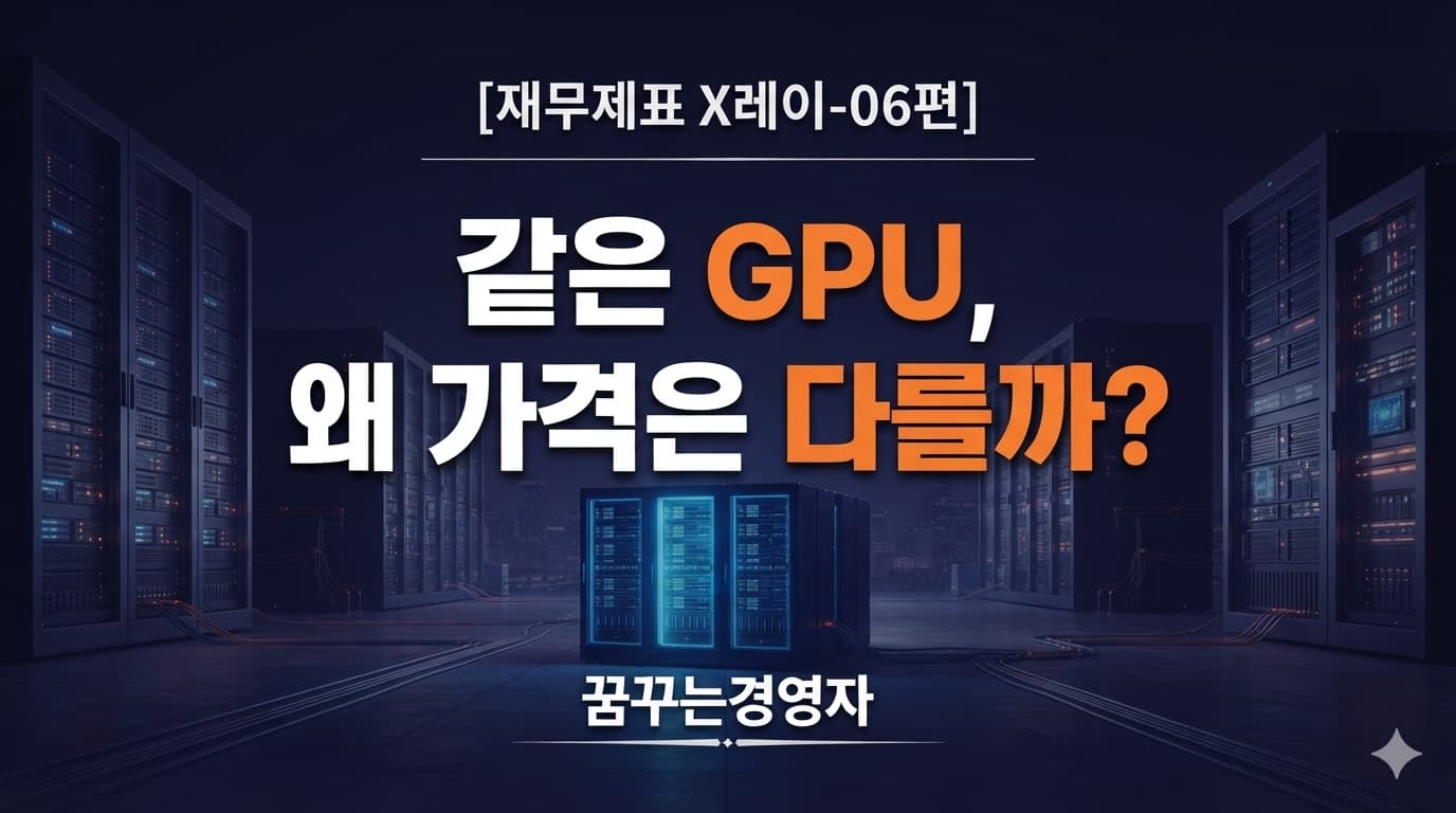 클라우드 삼국지에서 같은 GPU의 가격과 AI 마진 차이를 상징하는 데이터센터 이미지