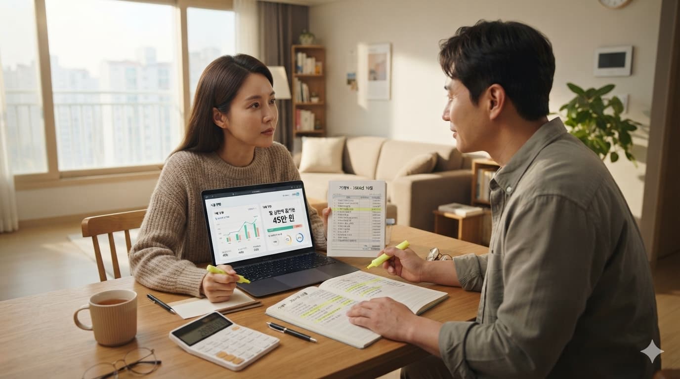 변동금리 주담대 월 상환액 증가를 가계부로 점검하는 부부